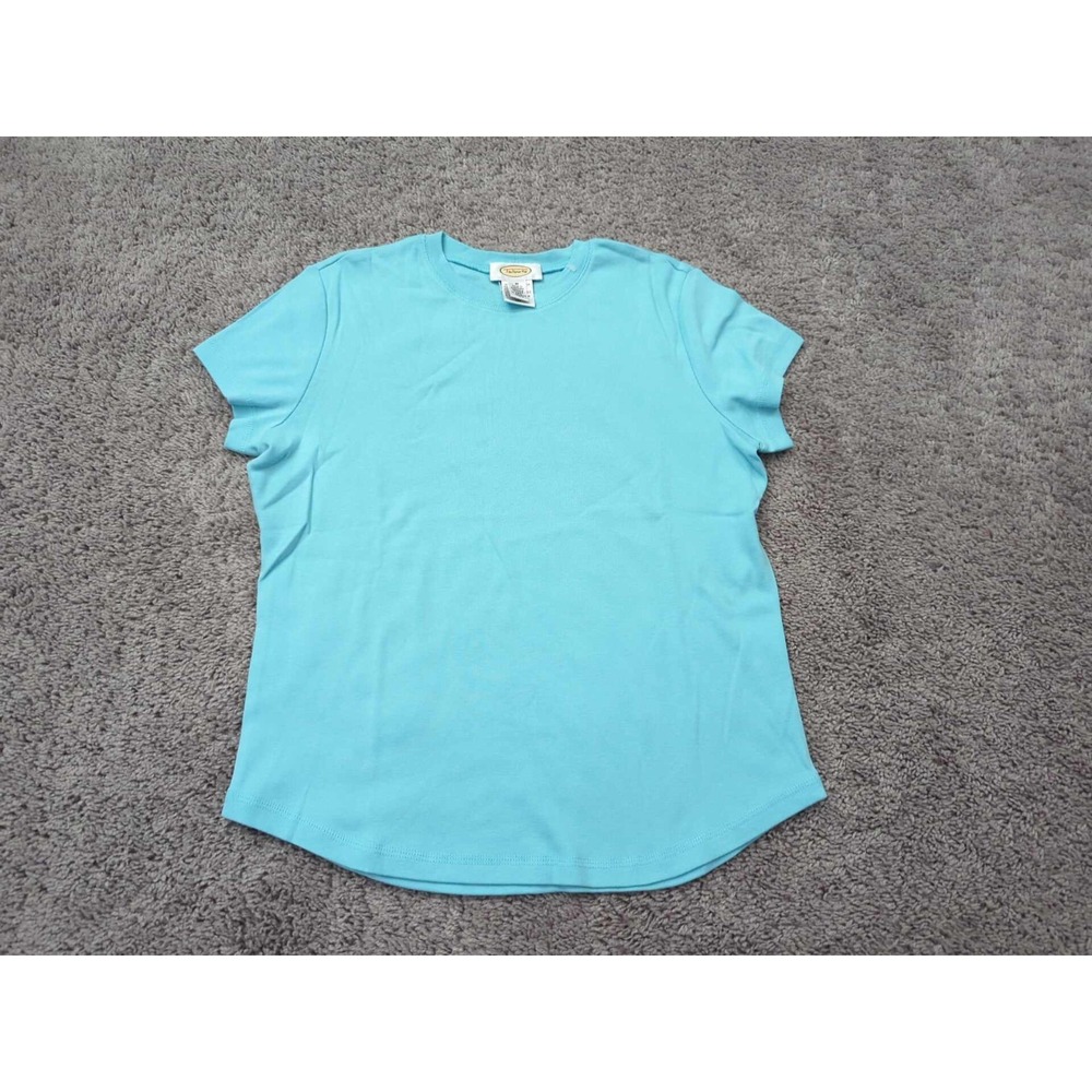 Talbots T Shirt Womens Medium Blue Short Sleeve Basic Relaxed Casual